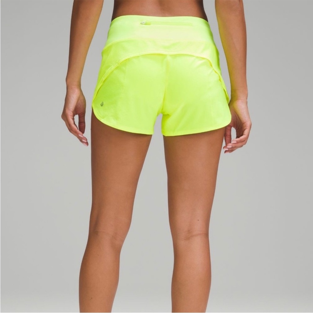 Women's Lululemon Highlighter Yellow Athletic Shorts. NWOT